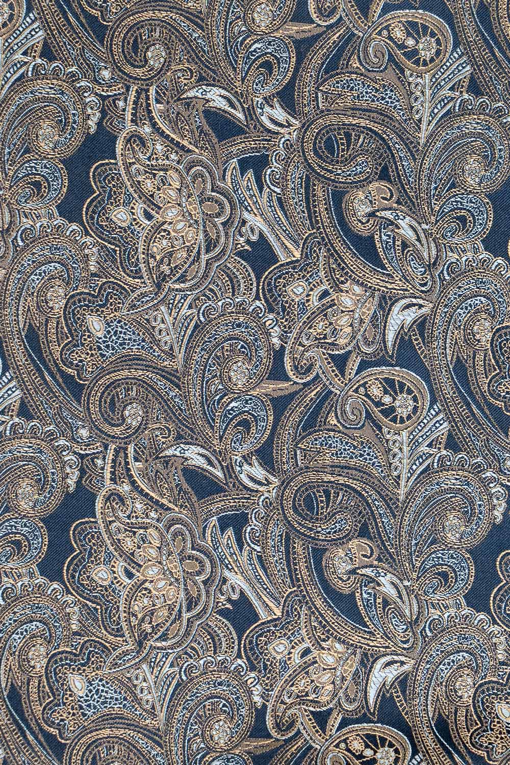 Navy paisley silkelommeklud