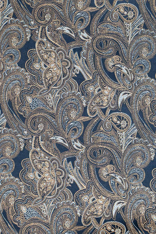 Navy paisley silkelommeklud