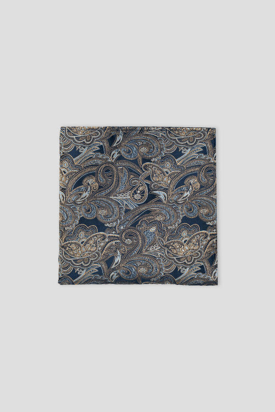 Navy paisley silkelommeklud