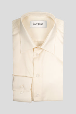 Exclusive twill skjorte off-white slim