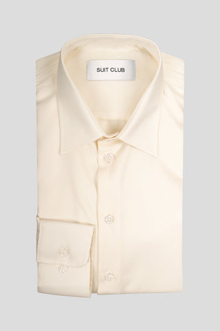 Exclusive twill skjorte off-white slim Shirtmakers