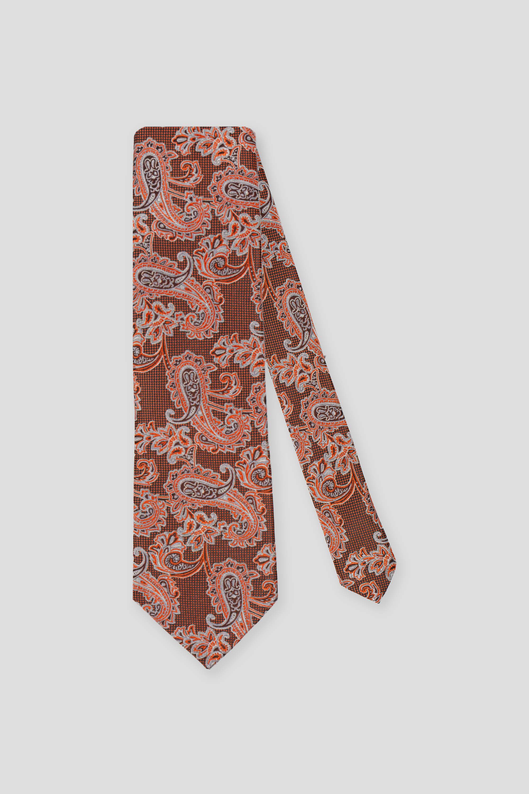 Orange prikket paisley silkeslips PVD