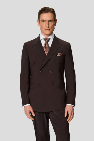 PREMIUM brunt dobbeltradet jakkesæt PREMIUM