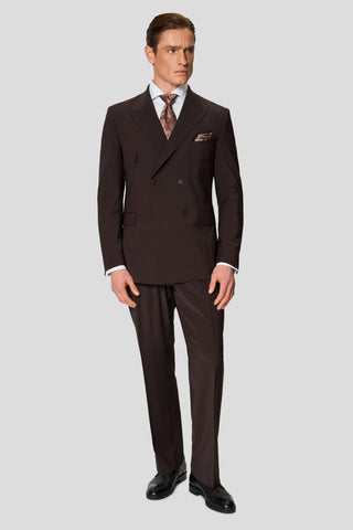 PREMIUM brunt dobbeltradet jakkesæt PREMIUM