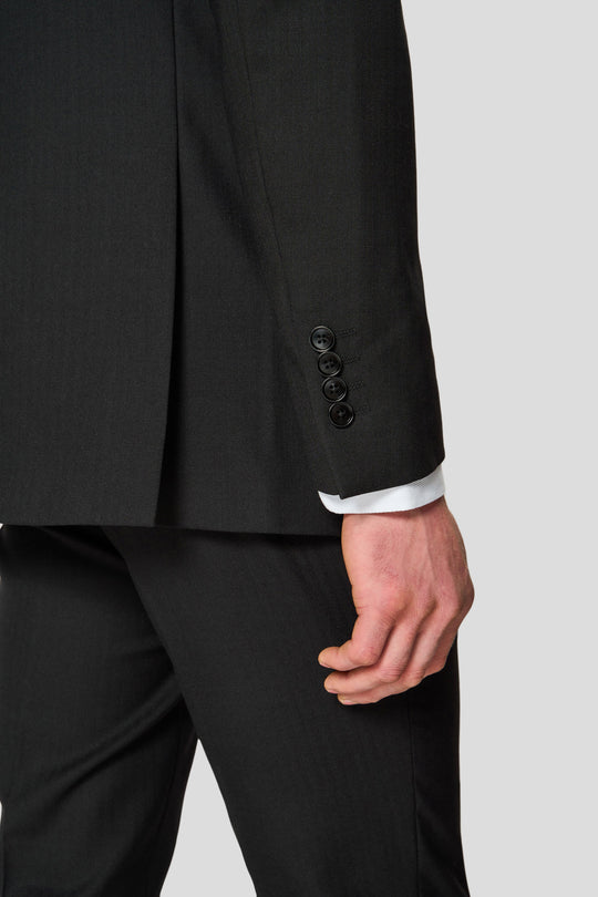 PREMIUM sort three-piece jakkesæt med sildeben PREMIUM