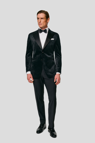 PREMIUM sort velour smoking jakkesæt PREMIUM