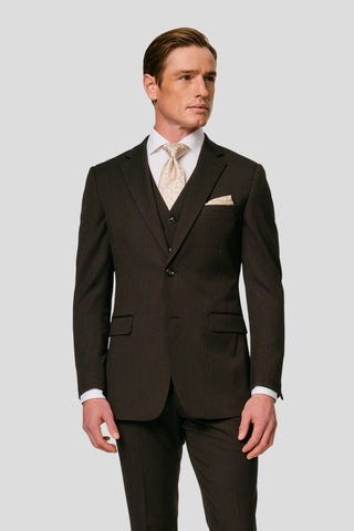 PRESTIGE brun vest med striber MBO