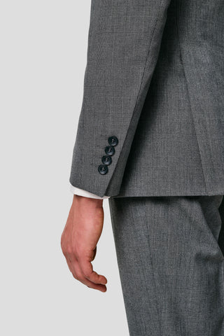 PRESTIGE grå dobbeltradet blazer med tern MBO