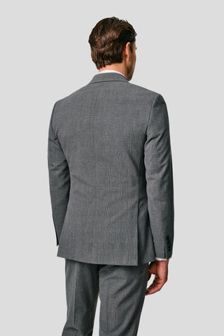 PRESTIGE grå dobbeltradet blazer med tern MBO