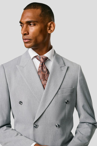 PRESTIGE lysegråt dobbeltradet jakkesæt MBO