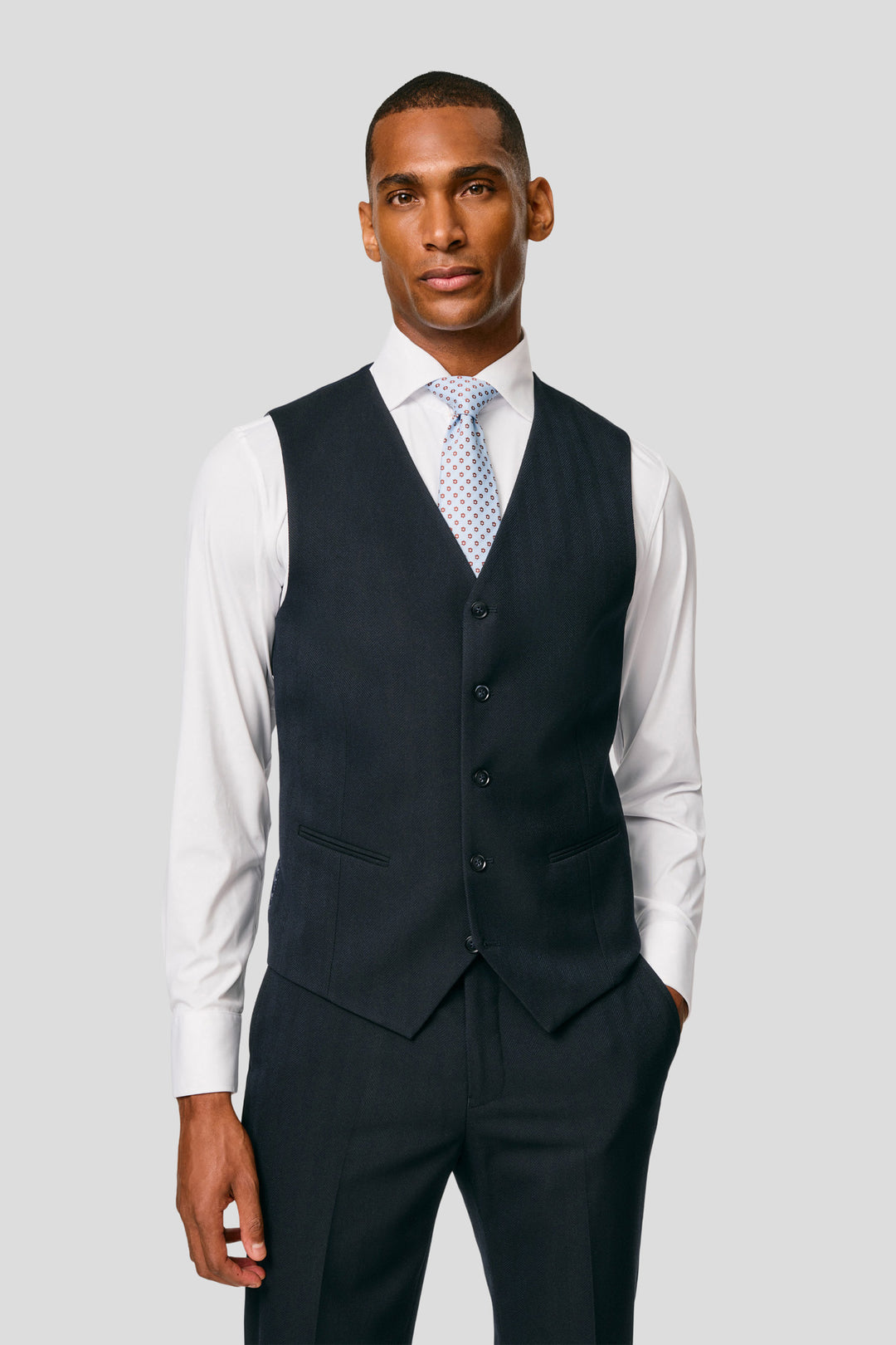 PRESTIGE navy vest med sildeben MBO
