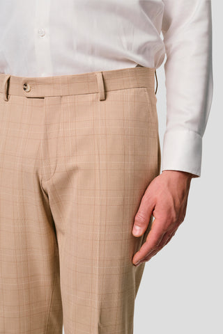 PRESTIGE sand three-piece jakkesæt med tern PRESTIGE