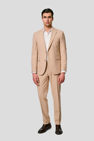 PRESTIGE sand jakkesæt med tern PRESTIGE