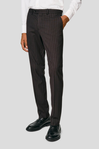 PRESTIGE sort three-piece jakkesæt med nålestriber PRESTIGE