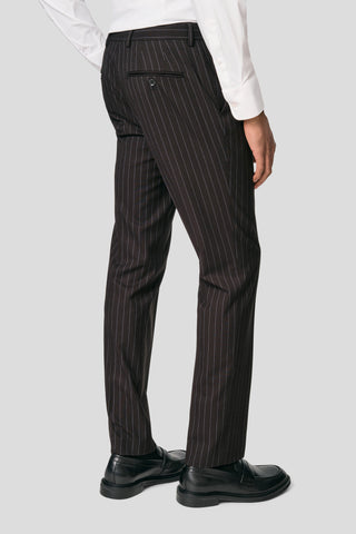 PRESTIGE sort jakkesæt med nålestriber PRESTIGE