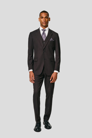 PRESTIGE sort vest med nålestriber MBO