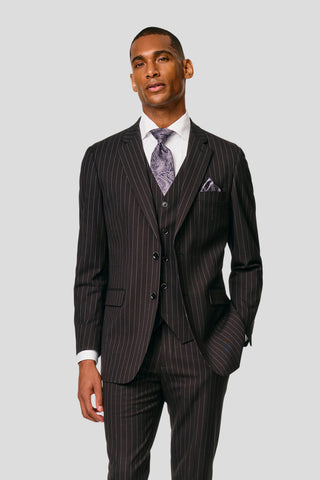 PRESTIGE sort vest med nålestriber MBO