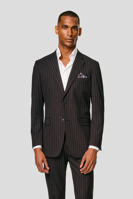 PRESTIGE sort blazer med nålestriber