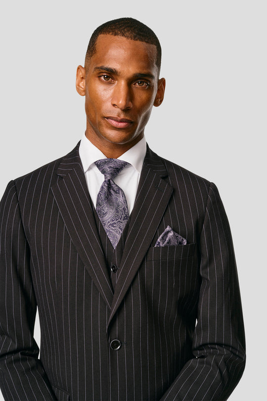 PRESTIGE sort blazer med nålestriber MBO