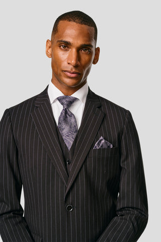 PRESTIGE sort vest med nålestriber MBO