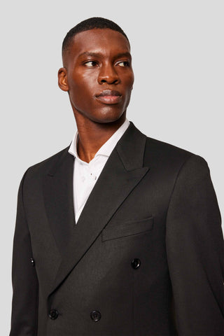 PRESTIGE sort dobbeltradet jakkesæt MBO