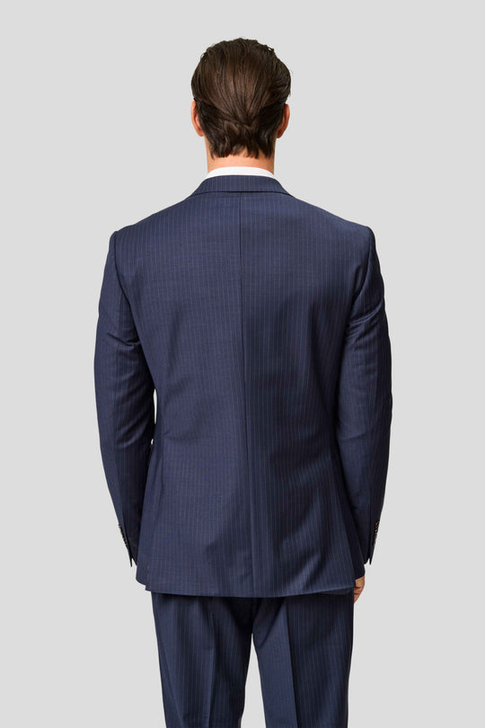 PREMIUM navy blazer med nålestriber MBO