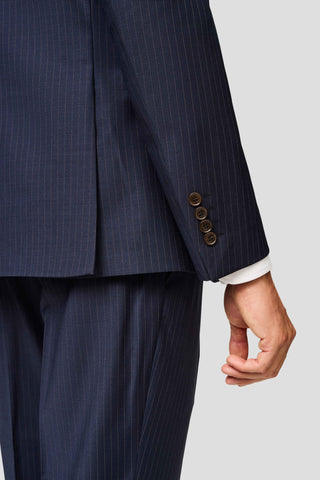 PREMIUM navy blazer med nålestriber MBO
