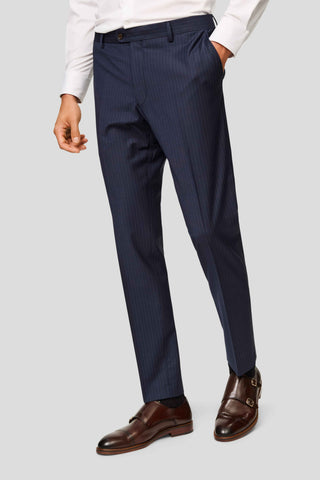 PREMIUM navy three-piece jakkesæt med nålestriber PREMIUM