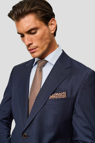 PREMIUM navy blazer med nålestriber MBO