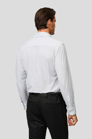 Signatur performance skjorte blå stribet slim Shirtmakers