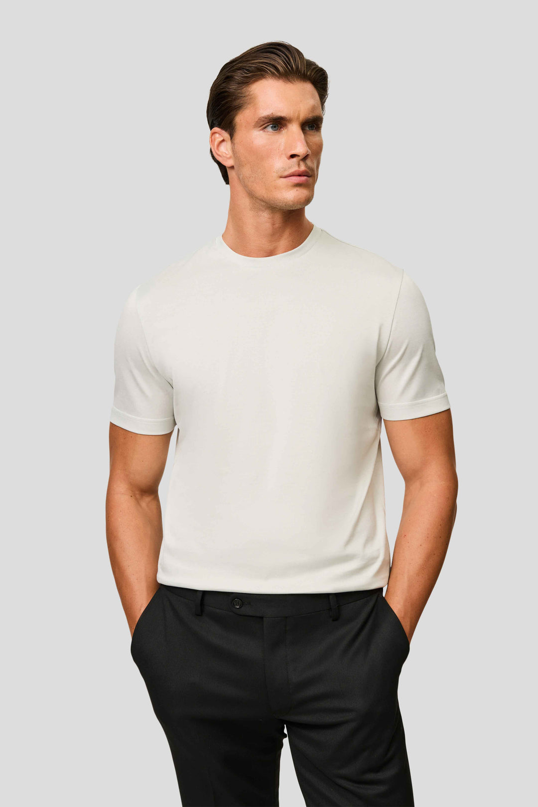 Lys grå T-shirt SUIT CLUB