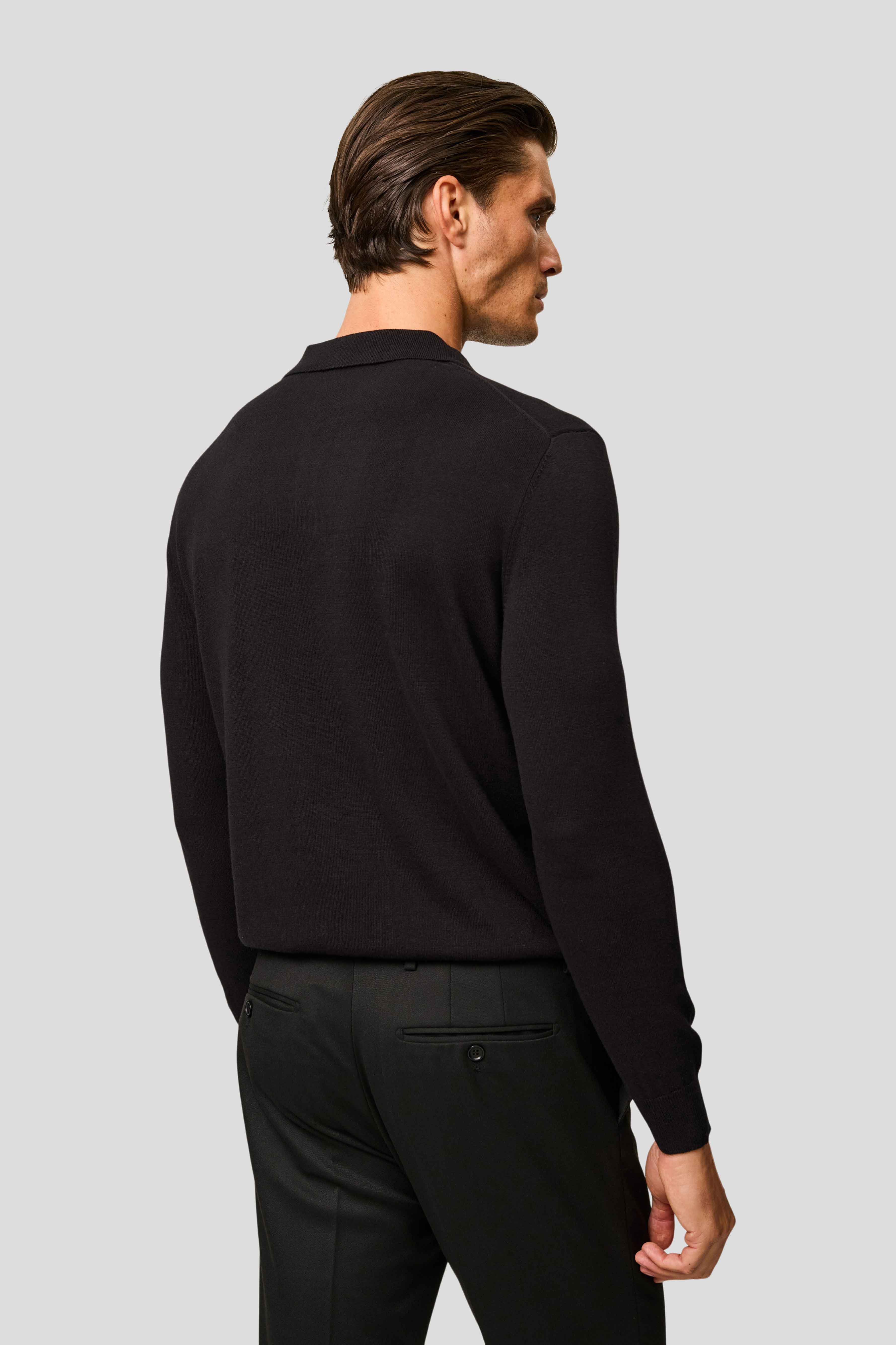 Sort langærmet polo HVIID