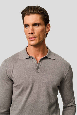 Grå langærmet polo HVIID
