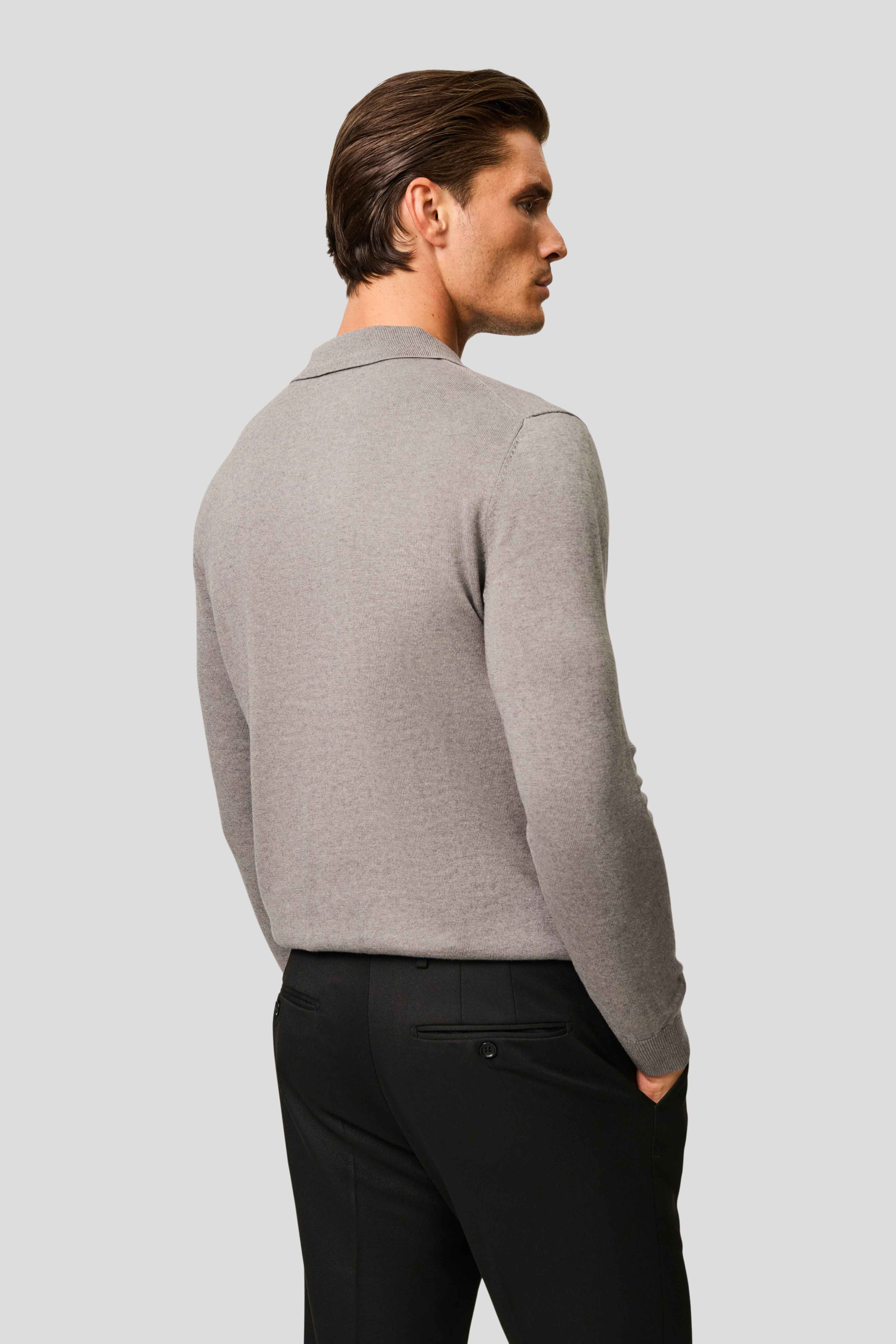 Grå langærmet polo HVIID