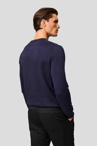 Navy o-neck striktrøje HVIID