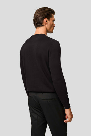 Sort o-neck striktrøje HVIID