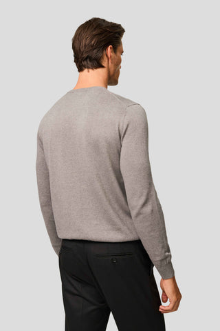 Grå o-neck striktrøje HVIID