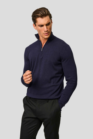 Navy half-zip striktrøje HVIID