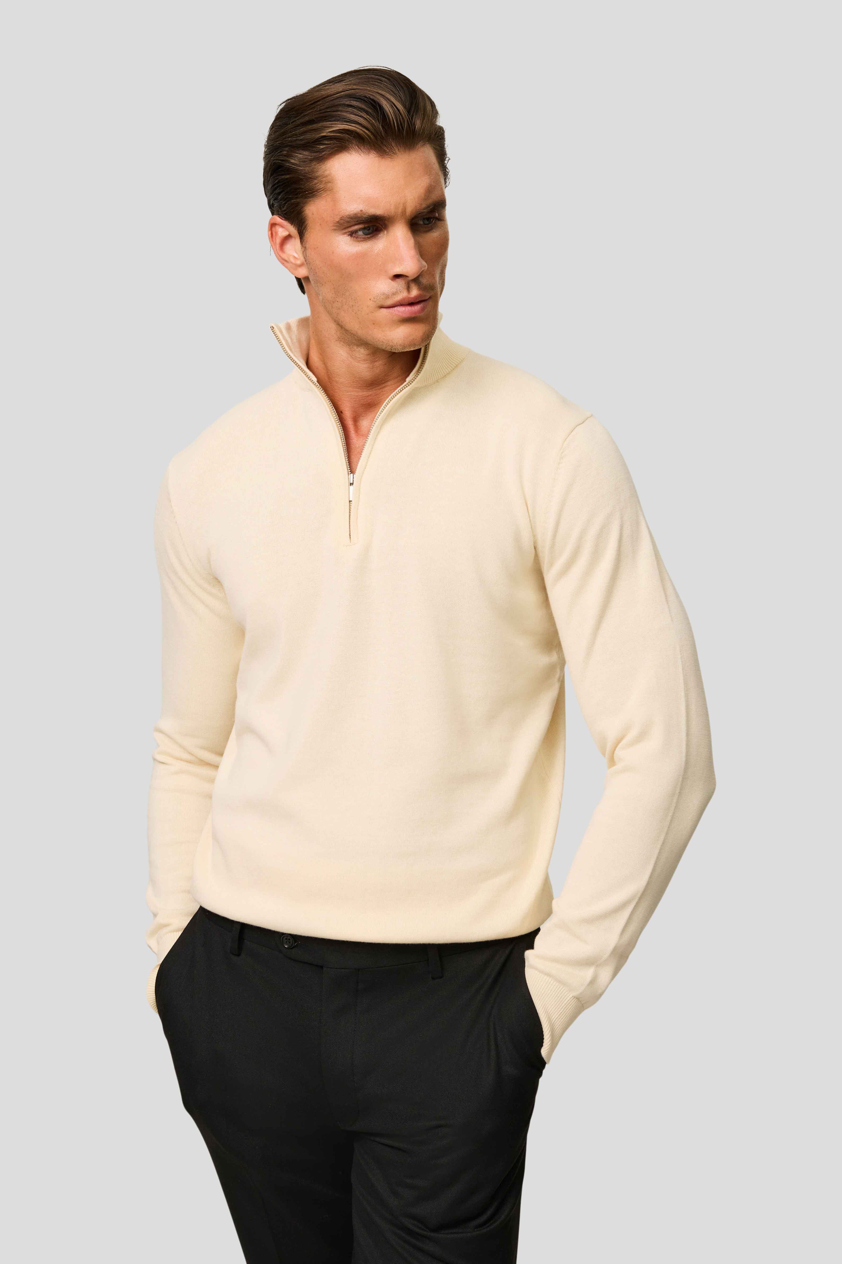 Off-white half-zip striktrøje HVIID