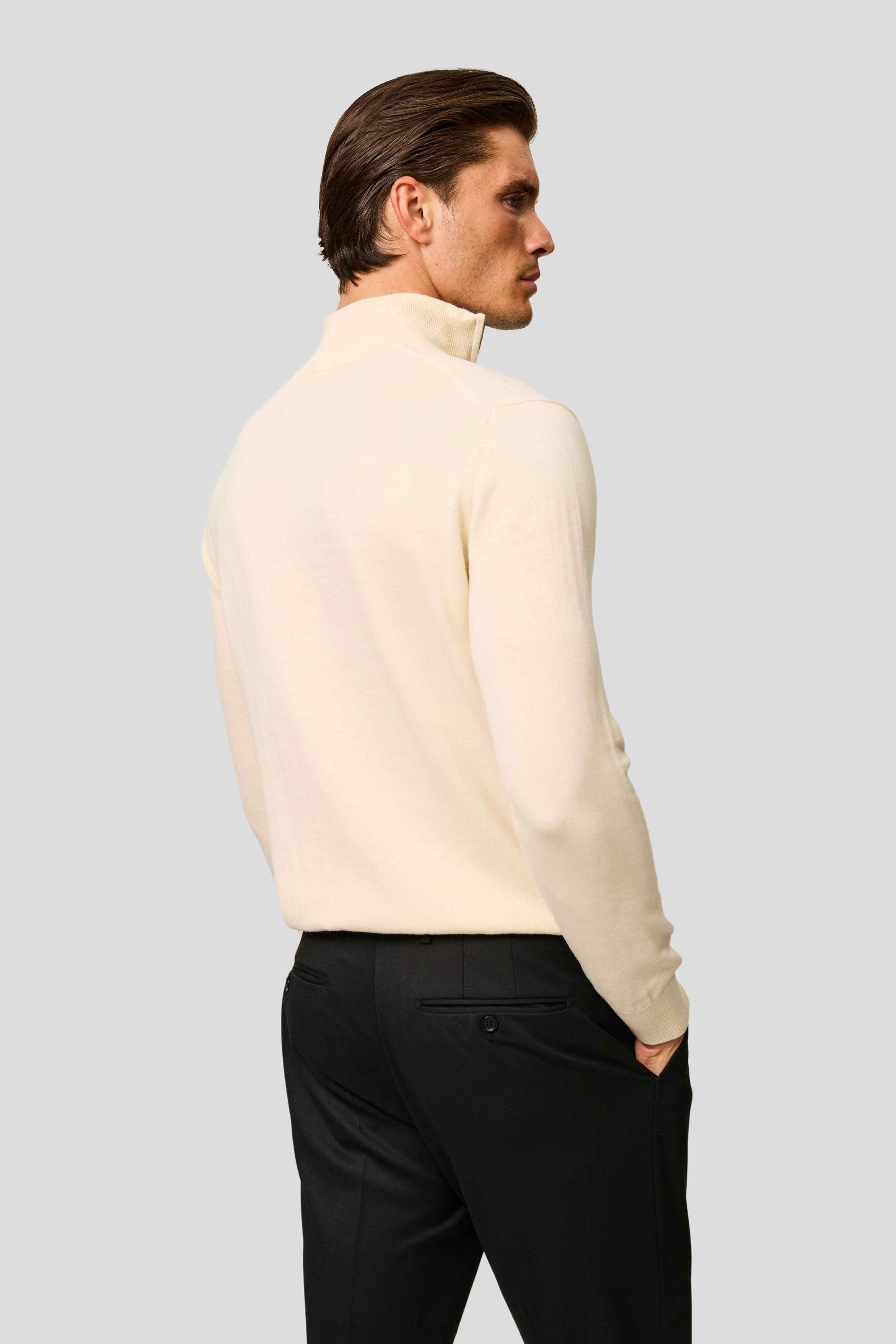 Off-white half-zip striktrøje HVIID