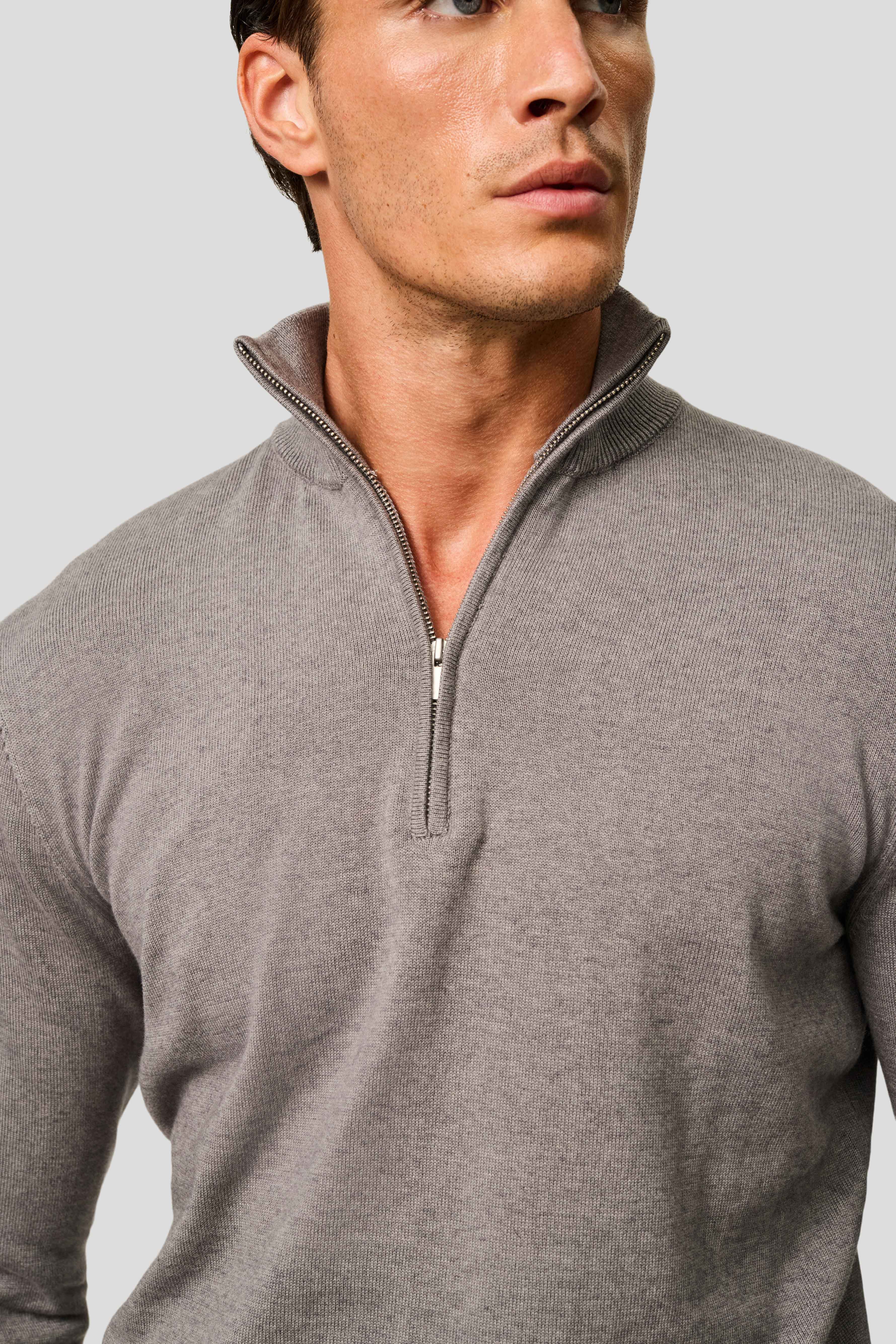 Grå half-zip striktrøje HVIID
