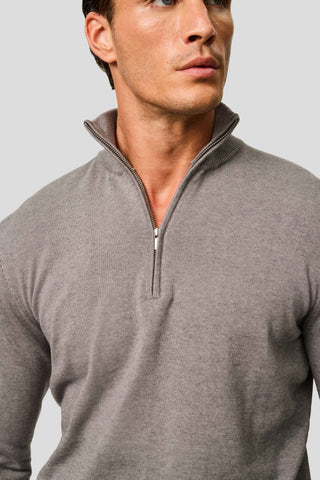 Grå half-zip striktrøje HVIID