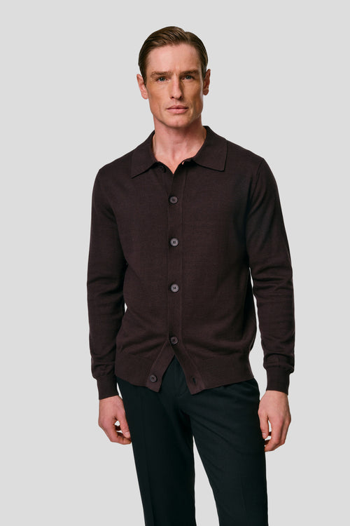 Brun polo cardigan