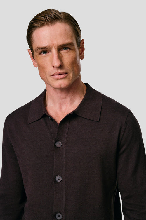 Brun polo cardigan