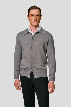 Grå polo cardigan