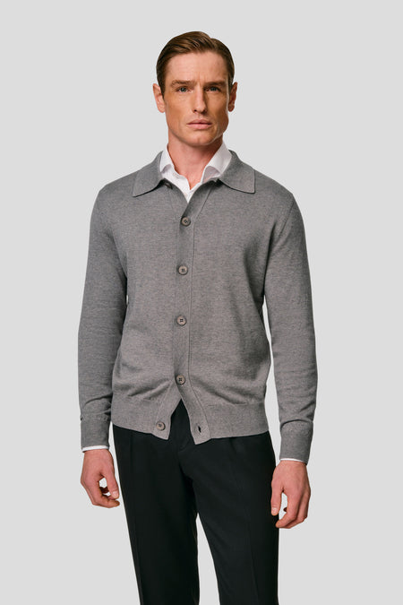 Grå polo cardigan
