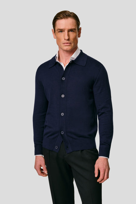 Navy polo cardigan