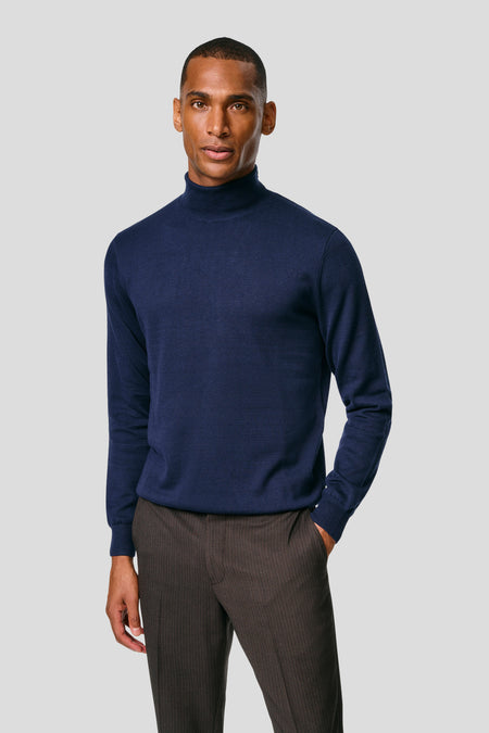 Navy turtleneck