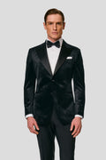 PREMIUM sort velour smoking jakkesæt