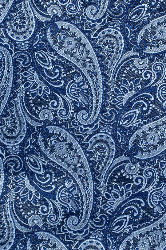 Blå lommeklud med paisley PVD
